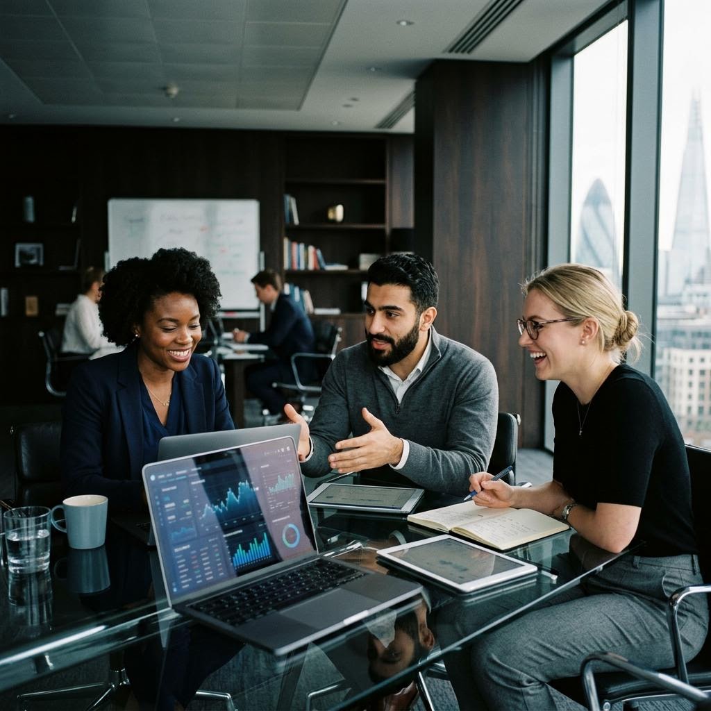 Entwicklerteam bei der Modellierung von Trading-Algorithmen
